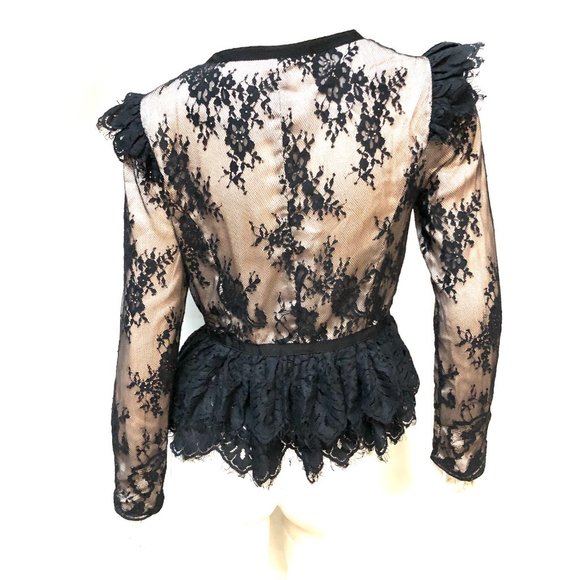 Georgina Chapman Marcheesa Pearl Lace Jacket Top - Picture 6 of 12